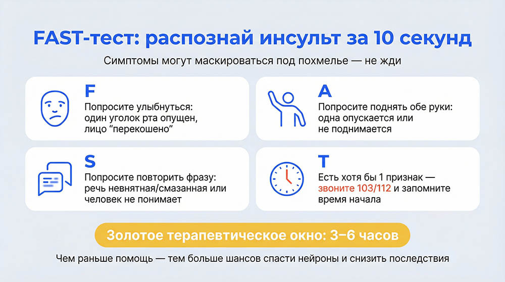 Распознавание инсульта при запое