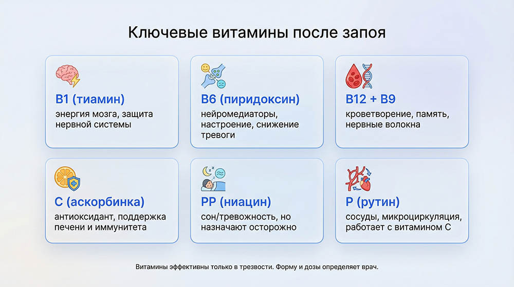 какие витамины пить после запоя