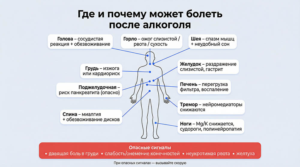 Виды болей после запоя