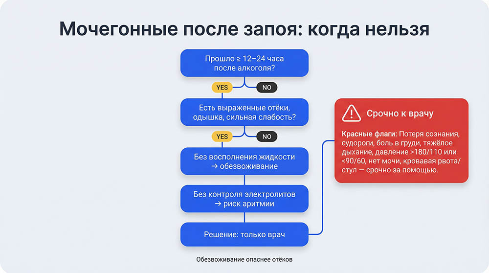 когда нельзя мочегонные после запоя