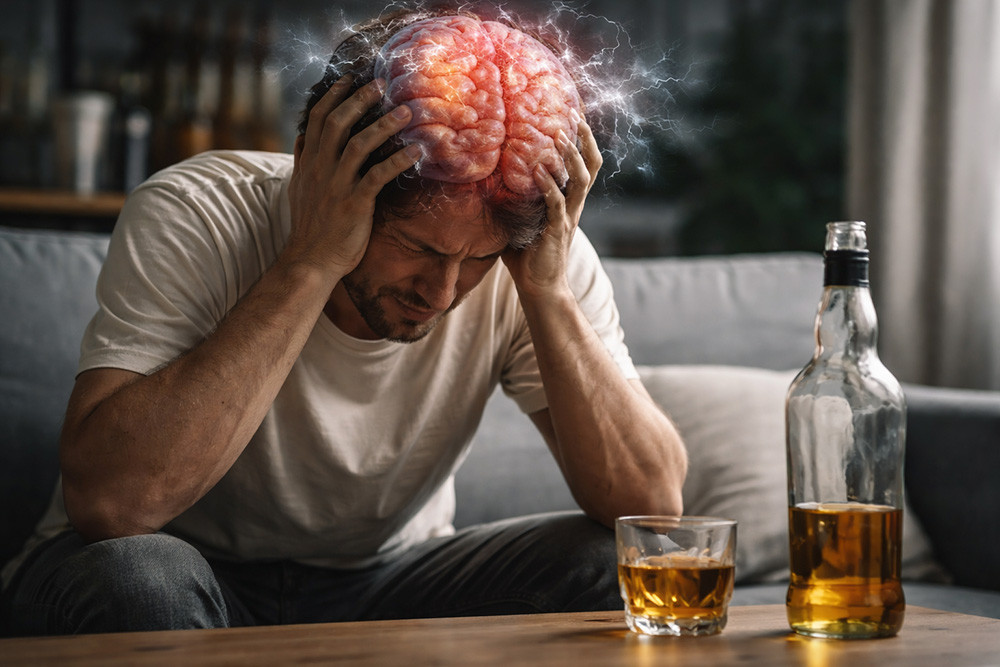 Алкогольная энцефалопатия — отек головного мозга