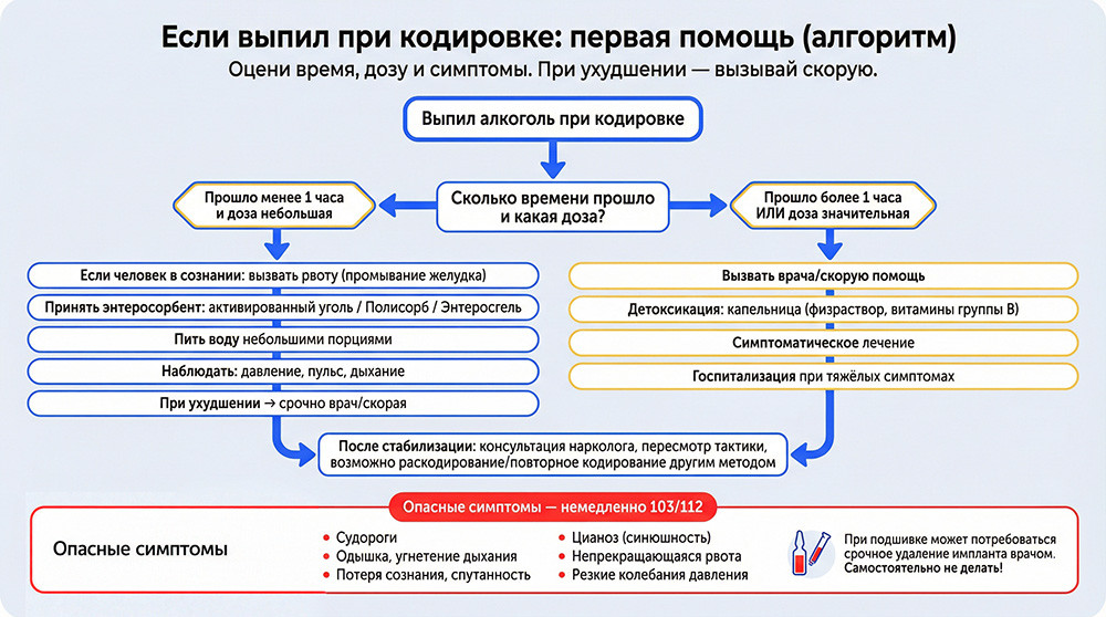 Что делать, если выпил при кодировке