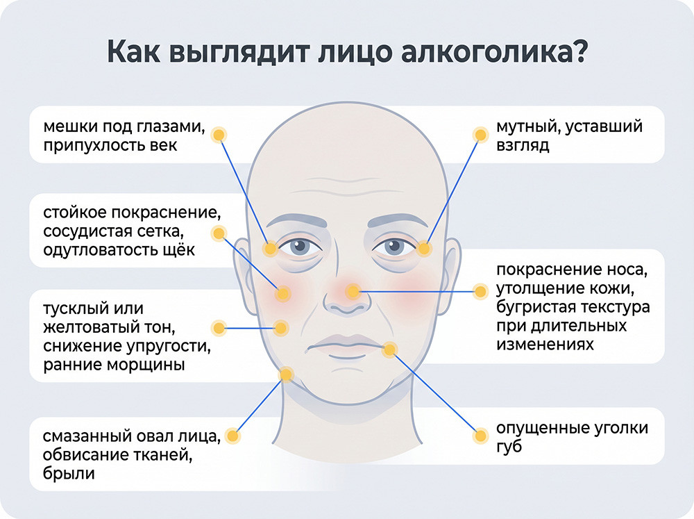 Как выглядит лицо алкоголика