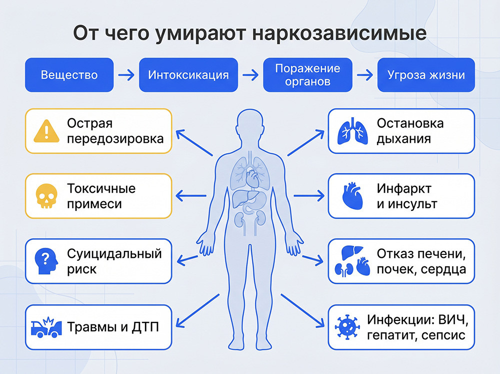 Причины смерти от наркотиков