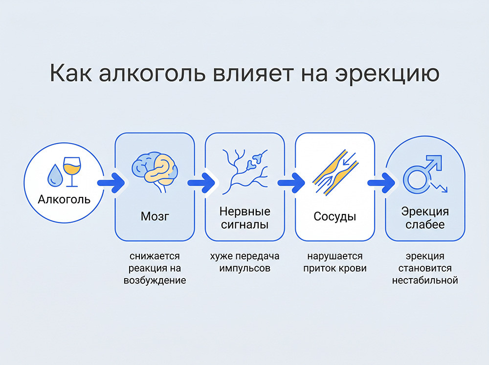 Как алкоголь влияет на потенцию у мужчин