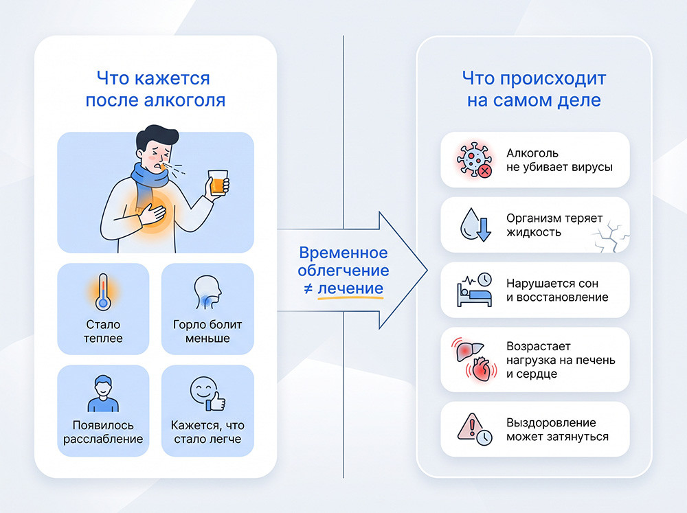 Алкоголь при простуде вредно или полезно?